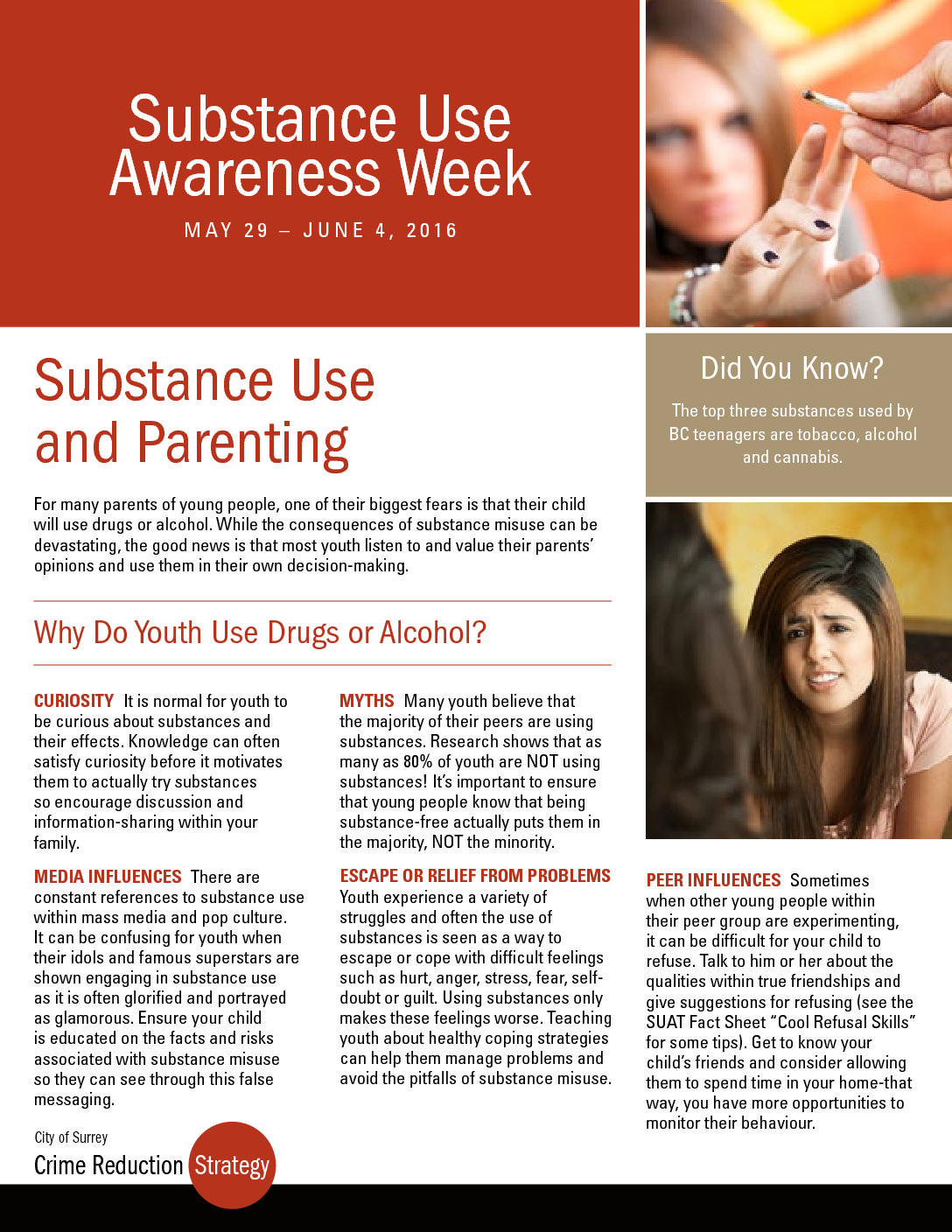 Substance Use Awareness Week PSST